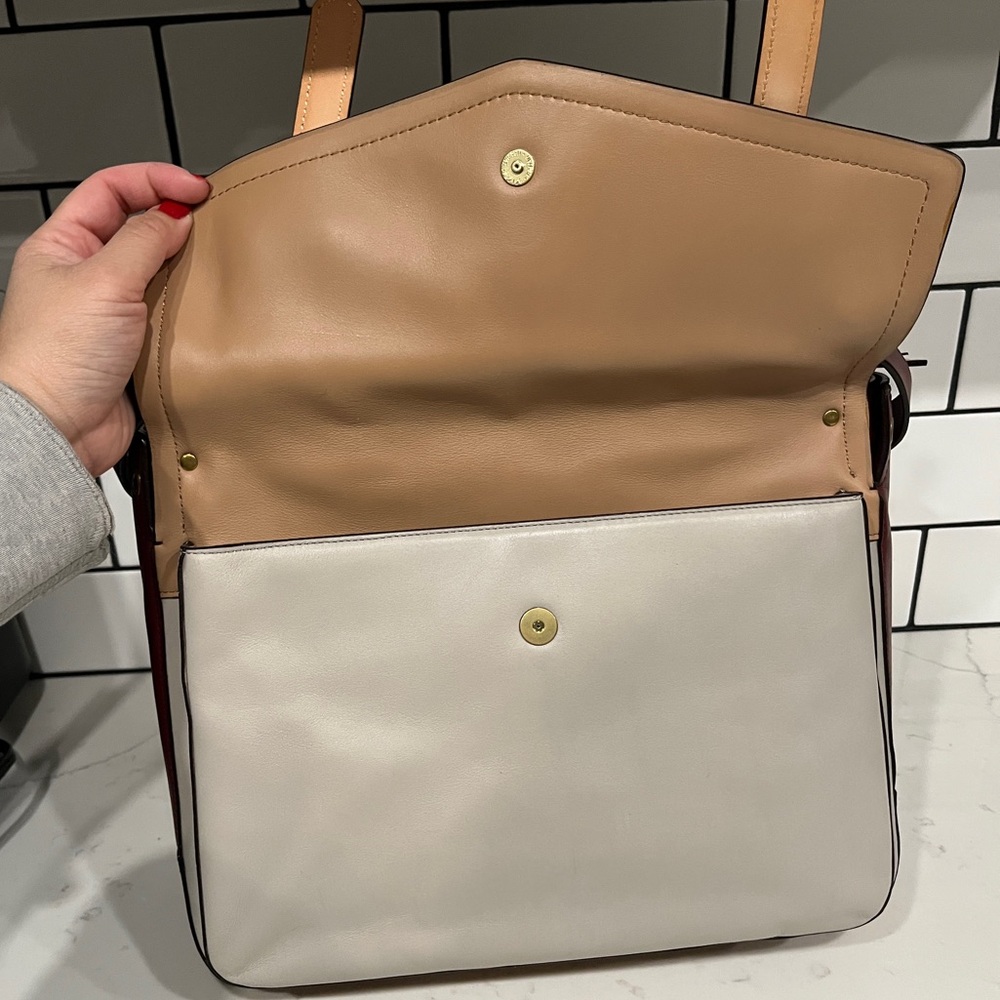 Reed Krakoff Tan and Burgundy Boxer Tote Bag - Picture 6 of 8